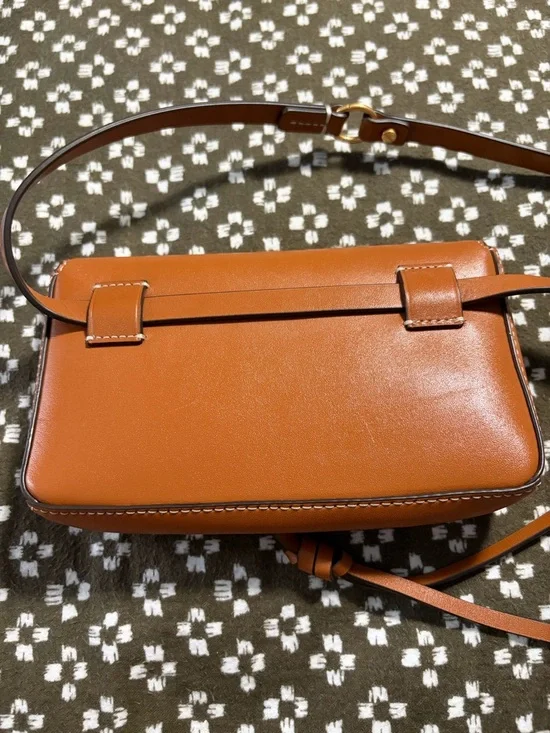 Leather Crossbody Bag in Cognac Brown - Picture 6 of 6